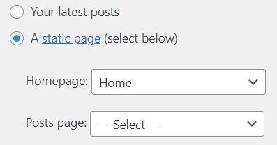 Reading subsection for homepage and post page displays