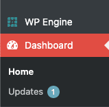 Dashboard tab on the left hand side of WP dashboard